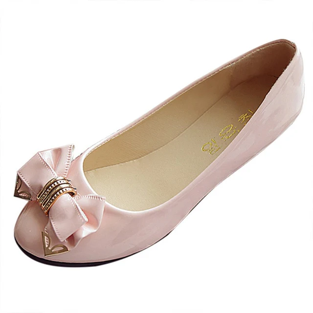 Designer Flat Heel Bow Tie Shoes - Image 3