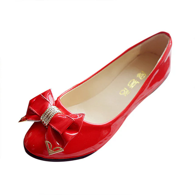 Designer Flat Heel Bow Tie Shoes - Image 4