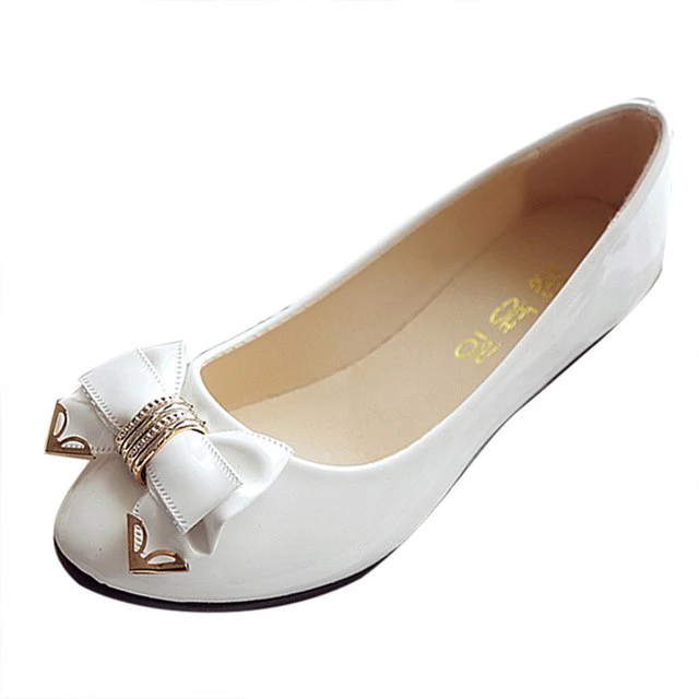 Designer Flat Heel Bow Tie Shoes - Image 5