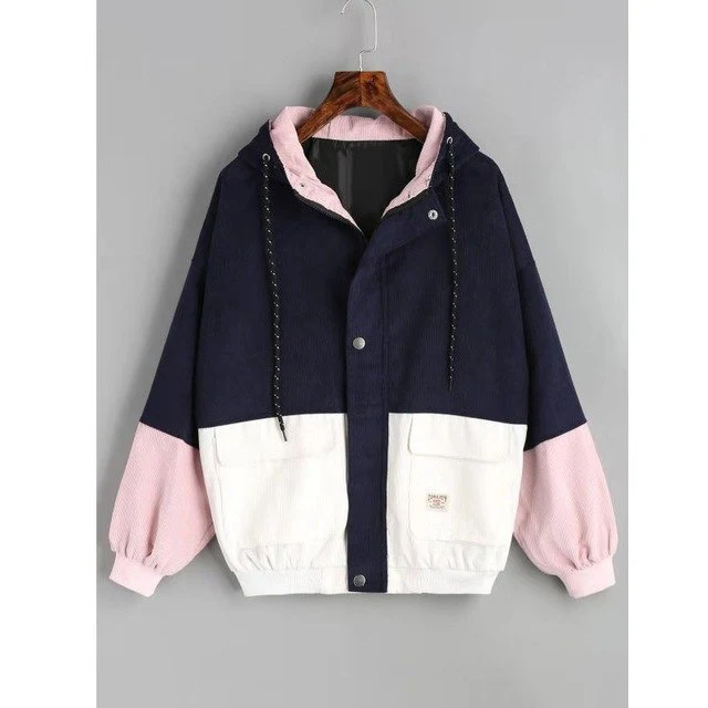Korean Zip Jacket Hoodie Corduroy Pocket - Image 3